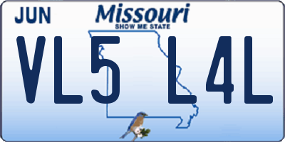 MO license plate VL5L4L
