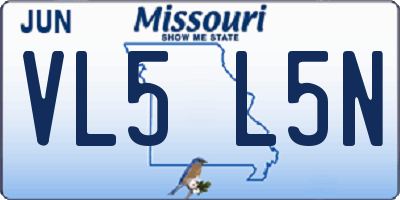 MO license plate VL5L5N