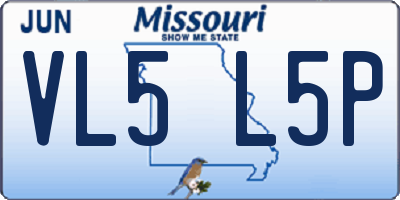 MO license plate VL5L5P