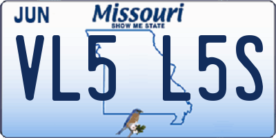 MO license plate VL5L5S