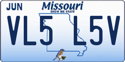 MO license plate VL5L5V
