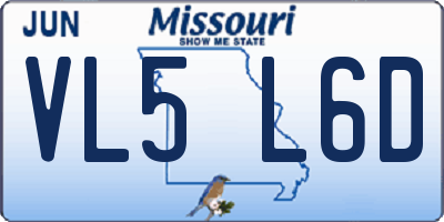 MO license plate VL5L6D