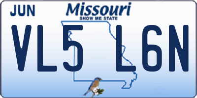 MO license plate VL5L6N