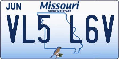 MO license plate VL5L6V