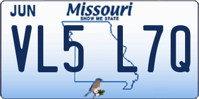MO license plate VL5L7Q