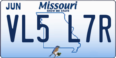 MO license plate VL5L7R