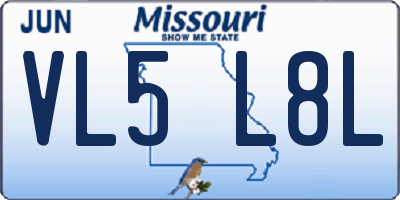 MO license plate VL5L8L