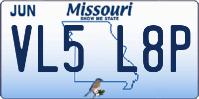 MO license plate VL5L8P