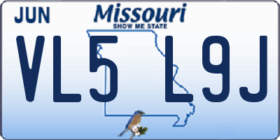MO license plate VL5L9J