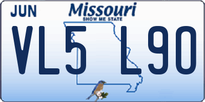 MO license plate VL5L9O