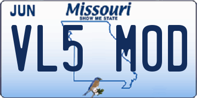 MO license plate VL5M0D