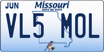 MO license plate VL5M0L