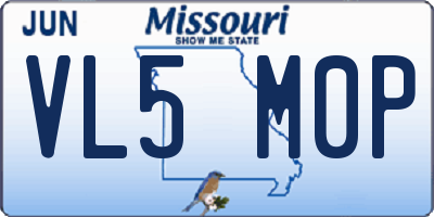 MO license plate VL5M0P
