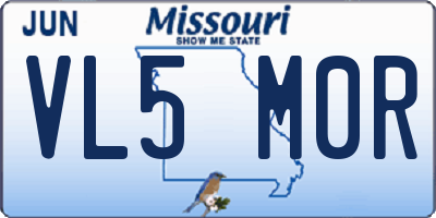 MO license plate VL5M0R