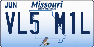 MO license plate VL5M1L