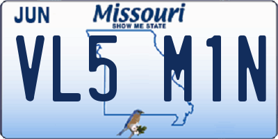 MO license plate VL5M1N