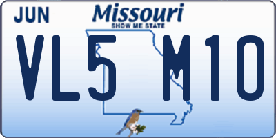 MO license plate VL5M1O