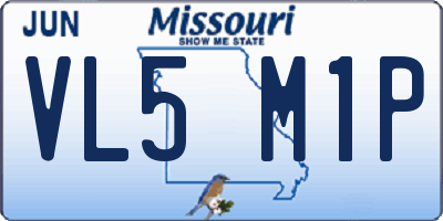 MO license plate VL5M1P