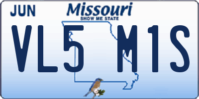 MO license plate VL5M1S