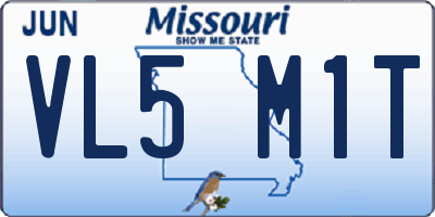 MO license plate VL5M1T