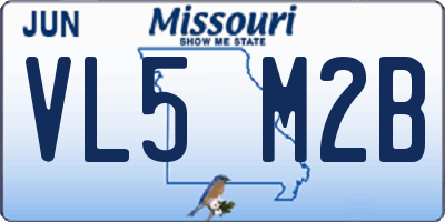 MO license plate VL5M2B