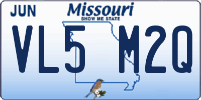 MO license plate VL5M2Q