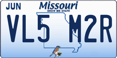 MO license plate VL5M2R