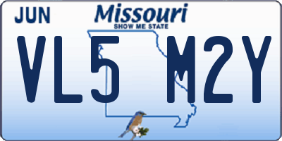 MO license plate VL5M2Y