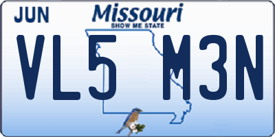 MO license plate VL5M3N