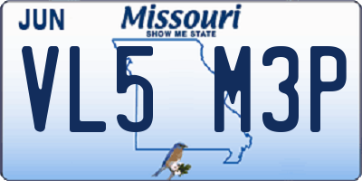MO license plate VL5M3P