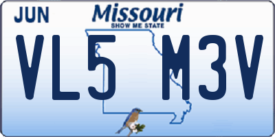 MO license plate VL5M3V