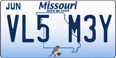 MO license plate VL5M3Y