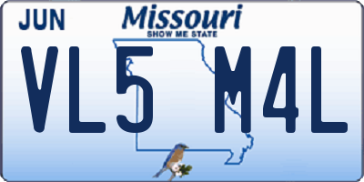 MO license plate VL5M4L