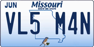 MO license plate VL5M4N