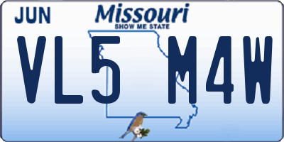 MO license plate VL5M4W