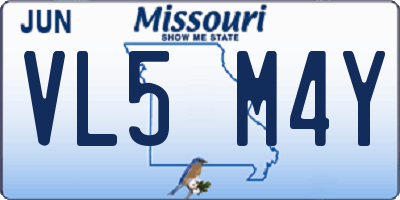 MO license plate VL5M4Y