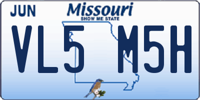 MO license plate VL5M5H