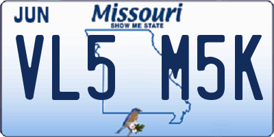 MO license plate VL5M5K