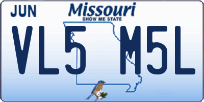 MO license plate VL5M5L
