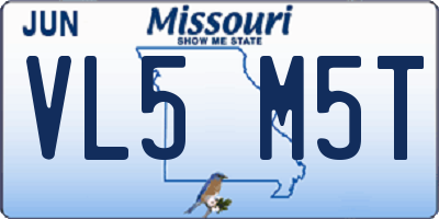 MO license plate VL5M5T