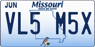MO license plate VL5M5X