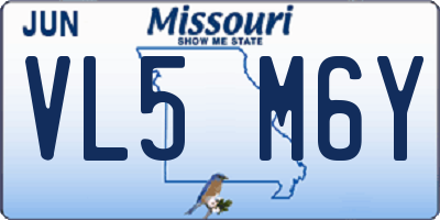 MO license plate VL5M6Y
