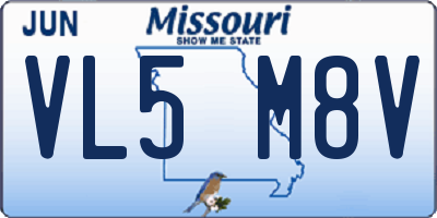 MO license plate VL5M8V
