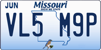 MO license plate VL5M9P