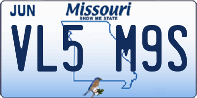 MO license plate VL5M9S
