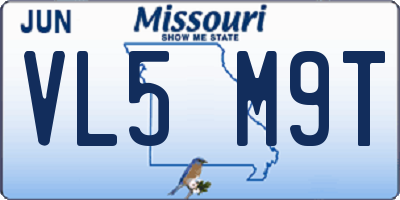 MO license plate VL5M9T