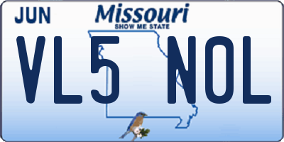 MO license plate VL5N0L