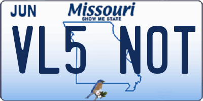 MO license plate VL5N0T