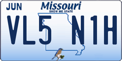 MO license plate VL5N1H