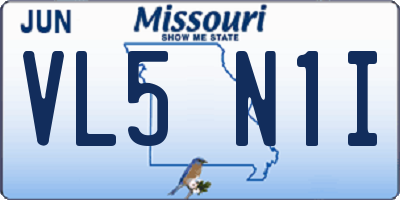 MO license plate VL5N1I
